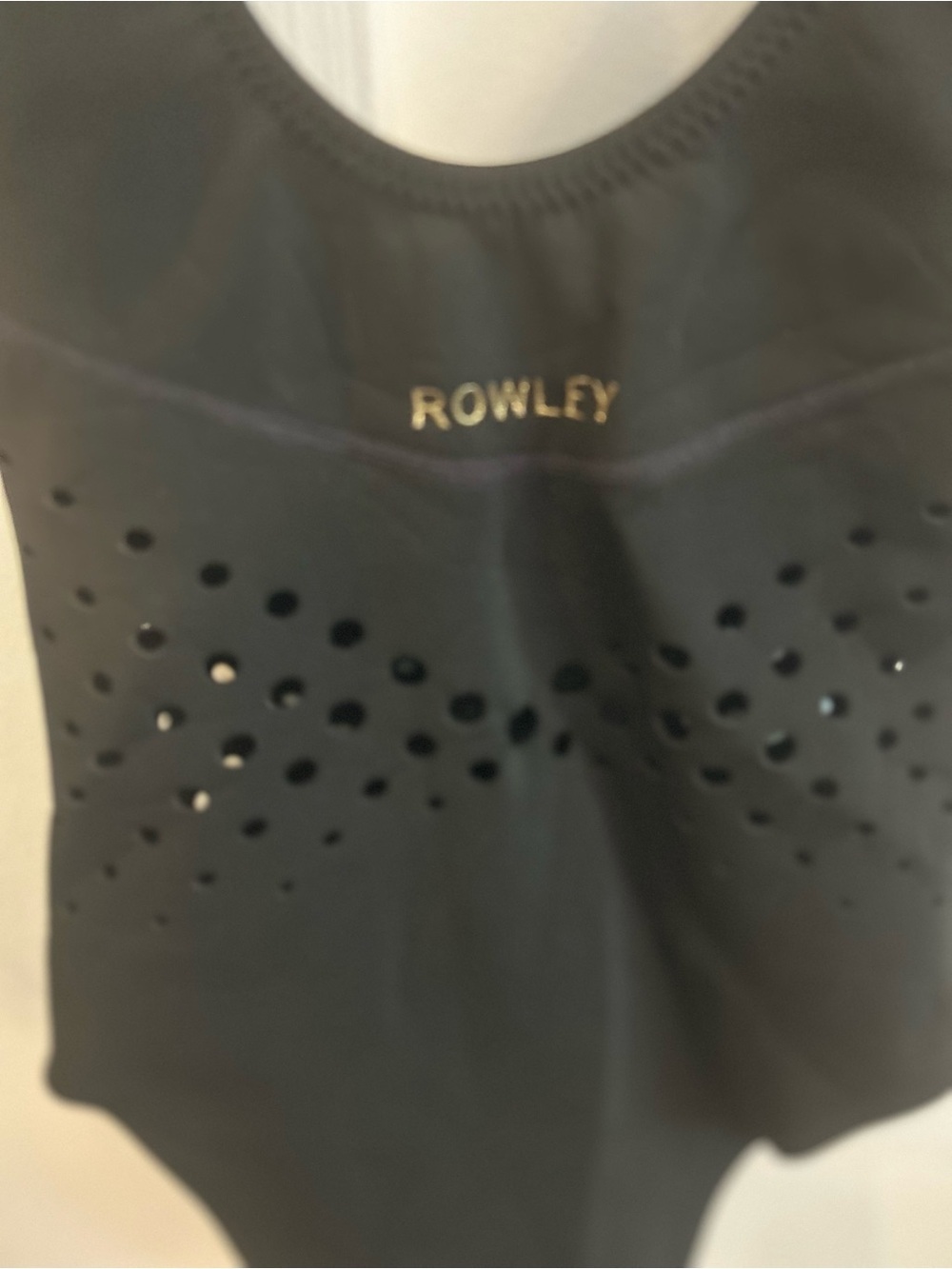 Rowley Black racy v neck Perforated One-Piece Swimsuit XS - Picture 6 of 8